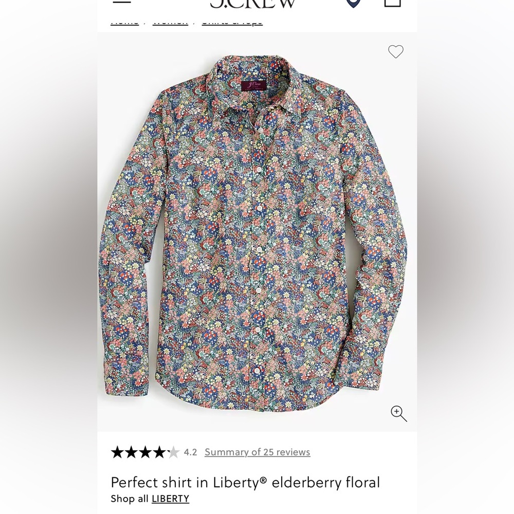 J.Crew Liberty Print Women’s Shirt